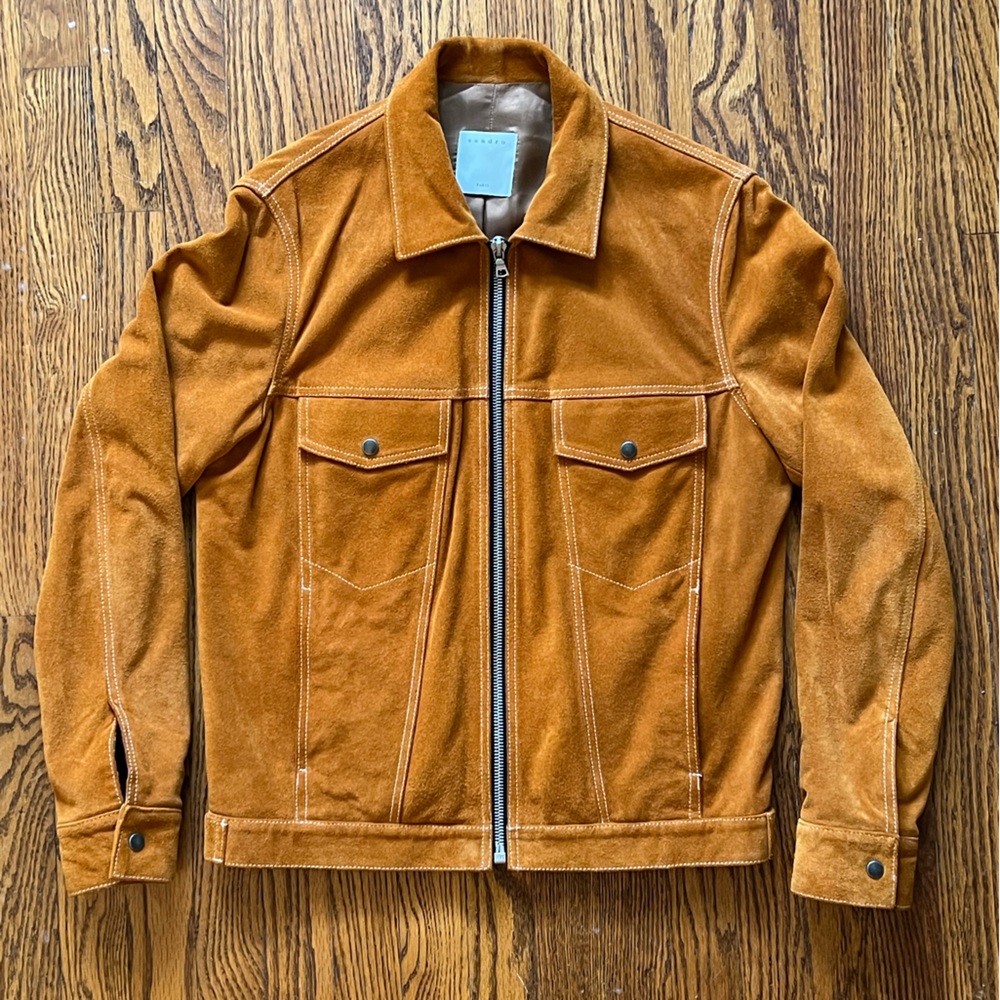 Sandro Slim-Fit Suede Jacket